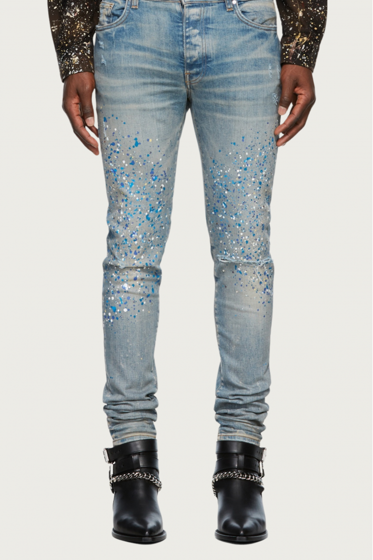 Blue Crystal Painter Jeans