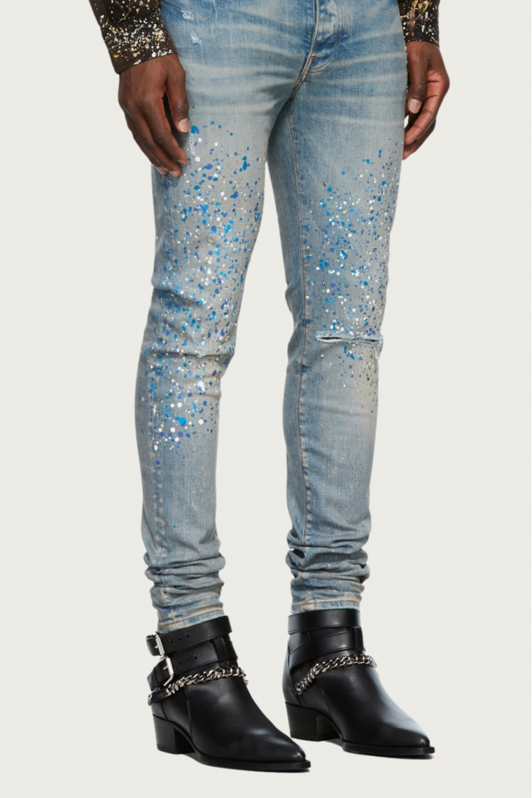 Blue Crystal Painter Jeans