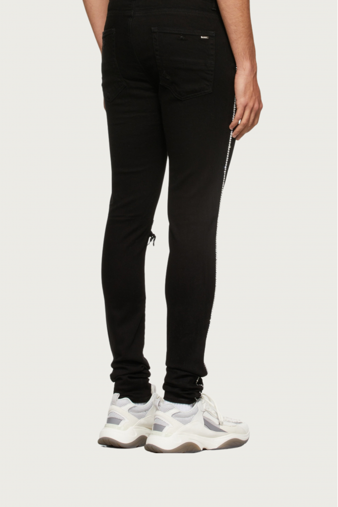 Black Crystal Track Jeans