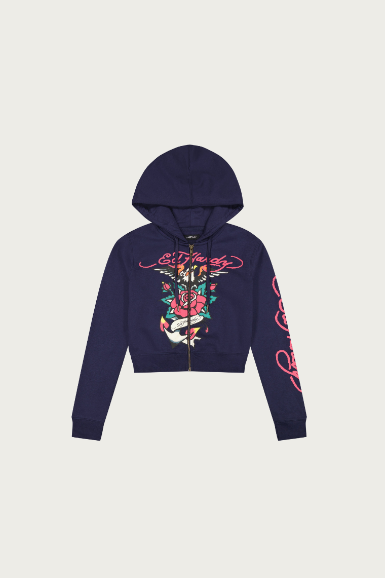 Eagle Rose Zip Hoodie