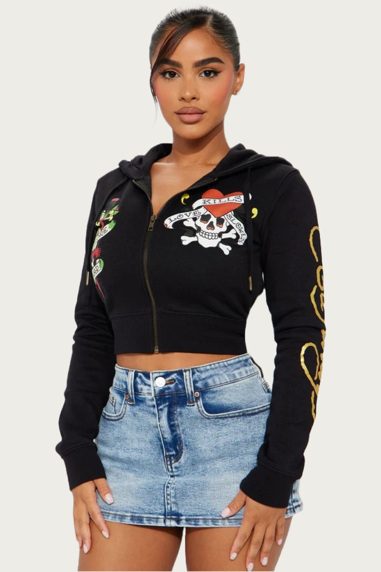 Skull Zip Hoodie