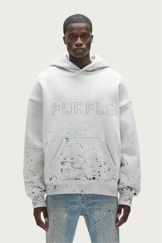Crystal Stitched Paint Hoodie