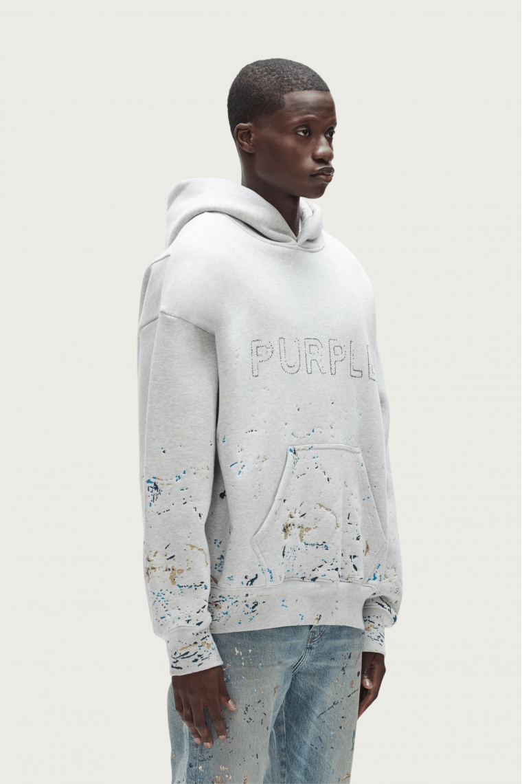 Crystal Stitched Paint Hoodie