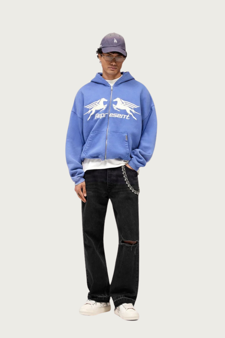 Pegasus Zip Through Hoodie